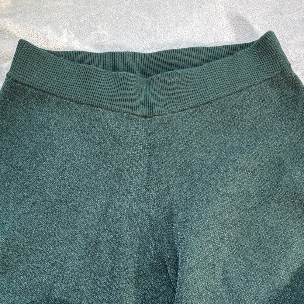 Rachel Zoe Hunter Green Sweater Lounge Wide Leg Pants - Picture 8 of 9